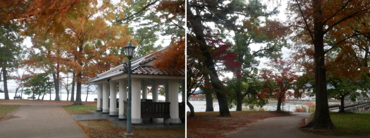 <font size='2' color=blue>“Zeze Park (Zeze-jo Castle Ruins)”! Castle-like resting place lifts my mood. Going through the park, I keep going forward.</font>