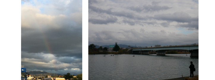 <font size='2' color=blue>I saw a rainbow by chance! I wish you all happiness! When I come to “Setagawa”, I see so many rowers practicing!</font>